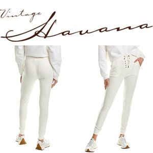 VINTAGE HAVANA BRUSHED RIB LACE-UP JOGGER PANT